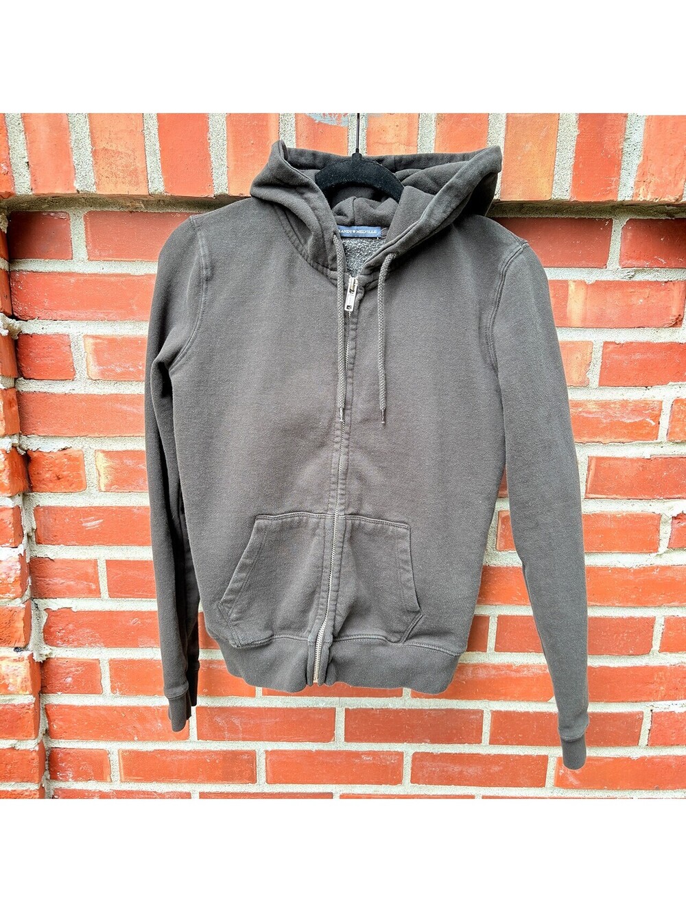 Brandy Melville Gray Zip-Up Hoodie Sweatshirt